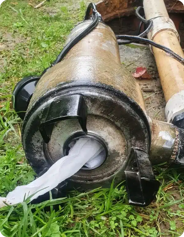 Fix blocked sewage pump